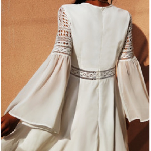 White Lace Mini Dress - Picture 3 of 3